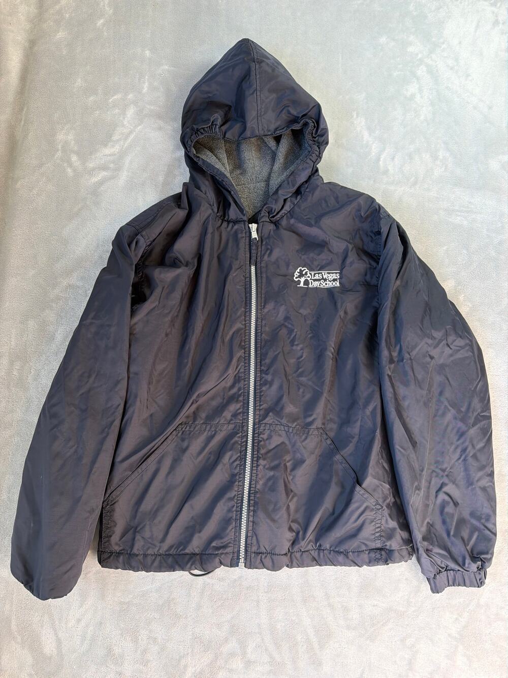 Las Vegas Day School Uniform Jacket Fleece Lined Hooded Navy Youth Medium YM